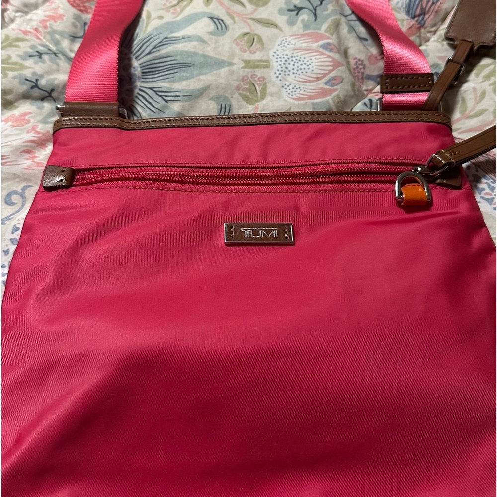 Tumi pink purse 10x9 1/2